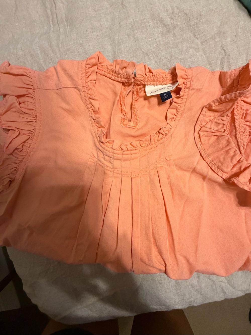 Universal Thread Women's Ruffled Sleeveless Keyhole Blouse Coral Size XL